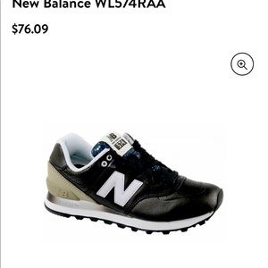 574 New Balance size 8  Black Leather tennis shoes